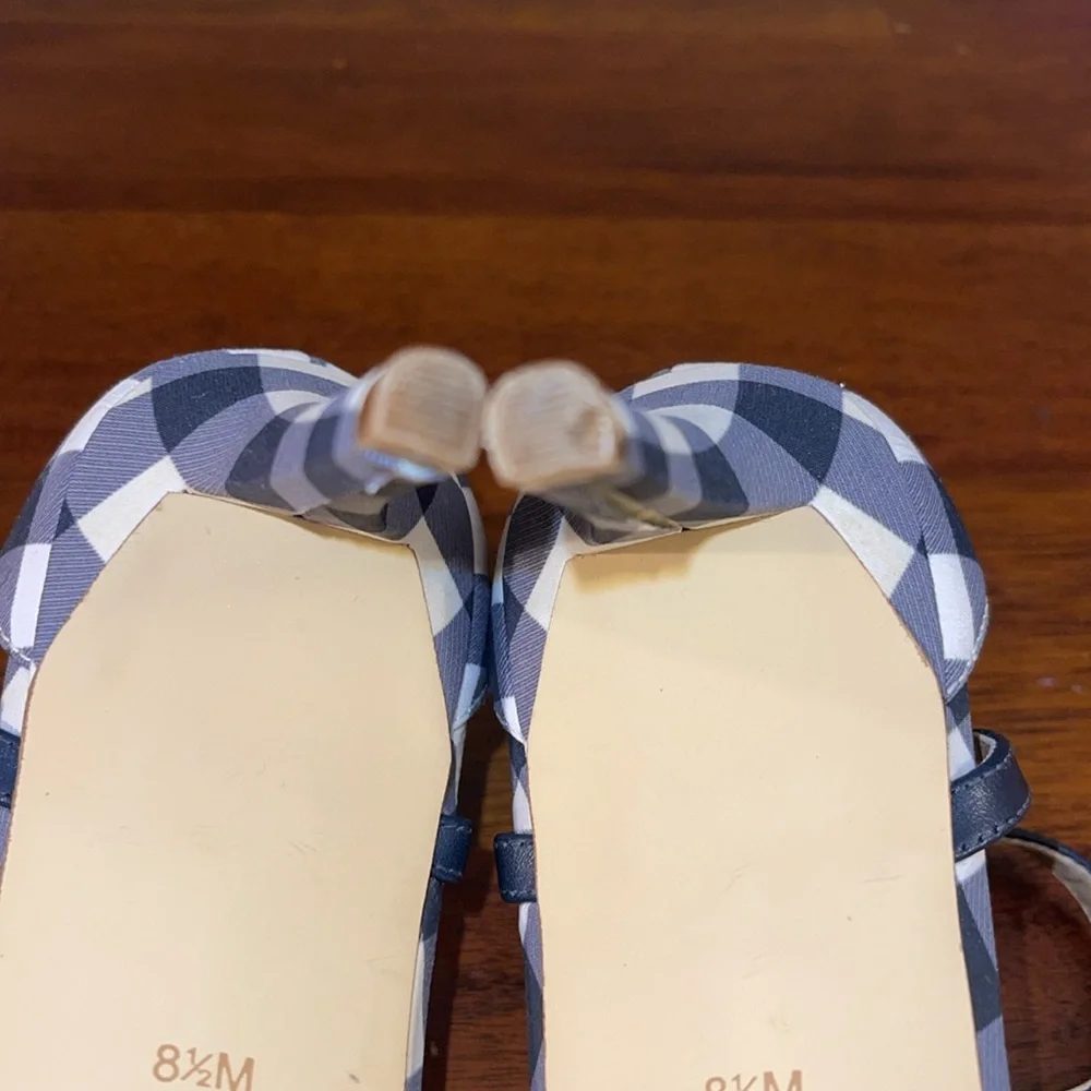 Michael Michael Kors Womens Pippa Leather Open Toe heels. Size 8.5M. Checkered - Picture 13 of 15
